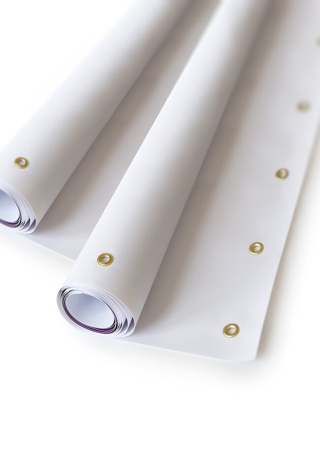 White vinyl banner eyelets for printing indstry